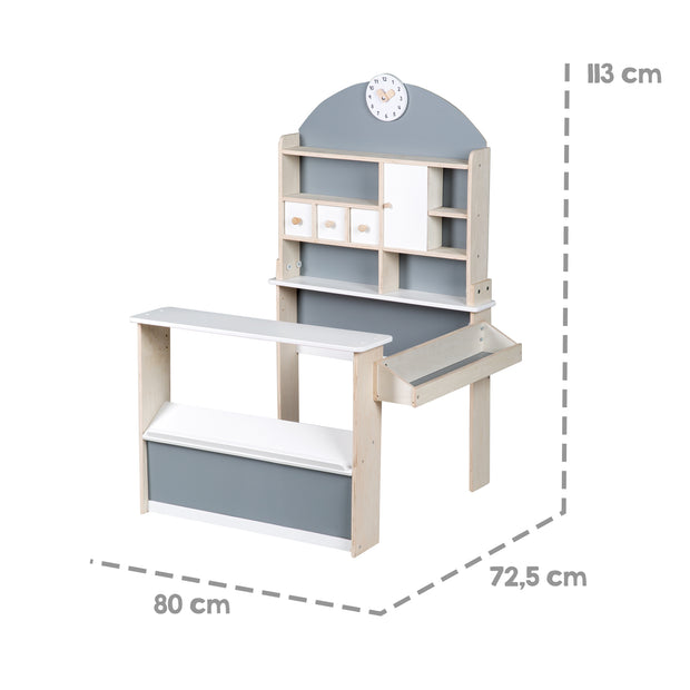 Puppenhaus inkl. Möbel & Puppen, Mädchen-Spielzeug aus Holz natur – roba