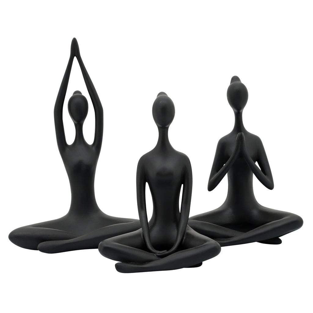 Resin 11 Sucasana Female Yoga Figurine - Brown