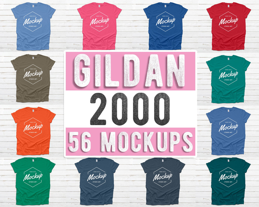 Download Gildan 2000 T Shirt Mockup Mega Bundle Placefortee PSD Mockup Templates