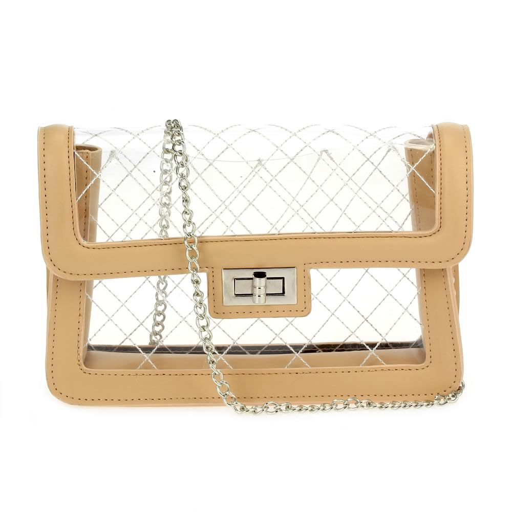 clear purse with chain strap