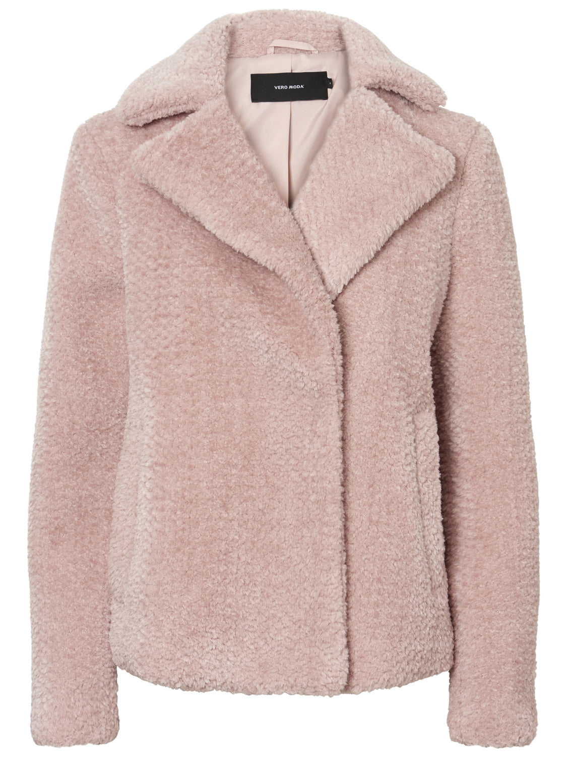 short pink faux fur jacket
