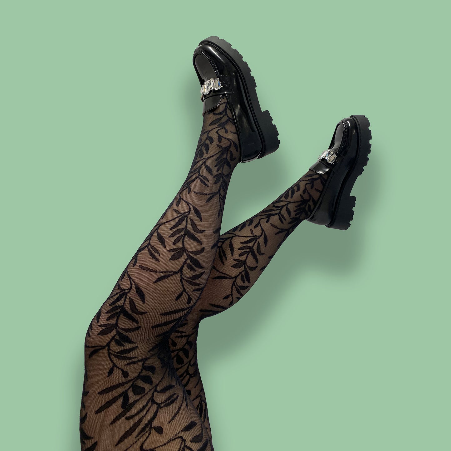 Black Orchid Leaf Net Tights – Better Tights