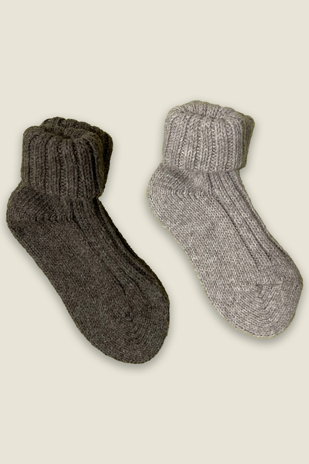 Calcetines de lana de alpaca 2 pares calcetines térmicos naturales de  invierno para hombre mujer gris marrón