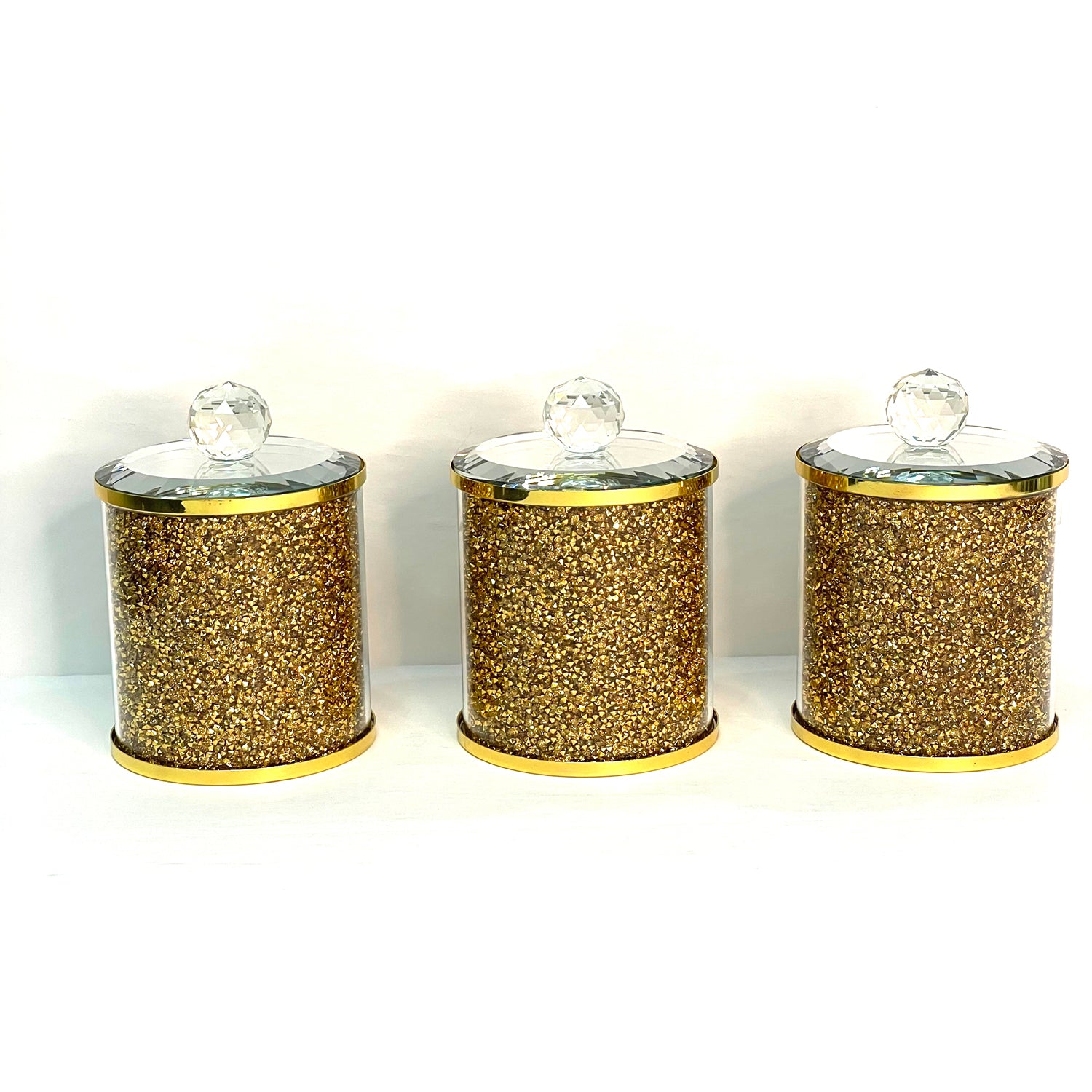 Grace Spice Jar Gold White Hermetic Preserving, Set of 3