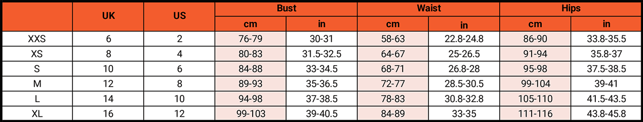 Women's Size Chart blonde gone rogue