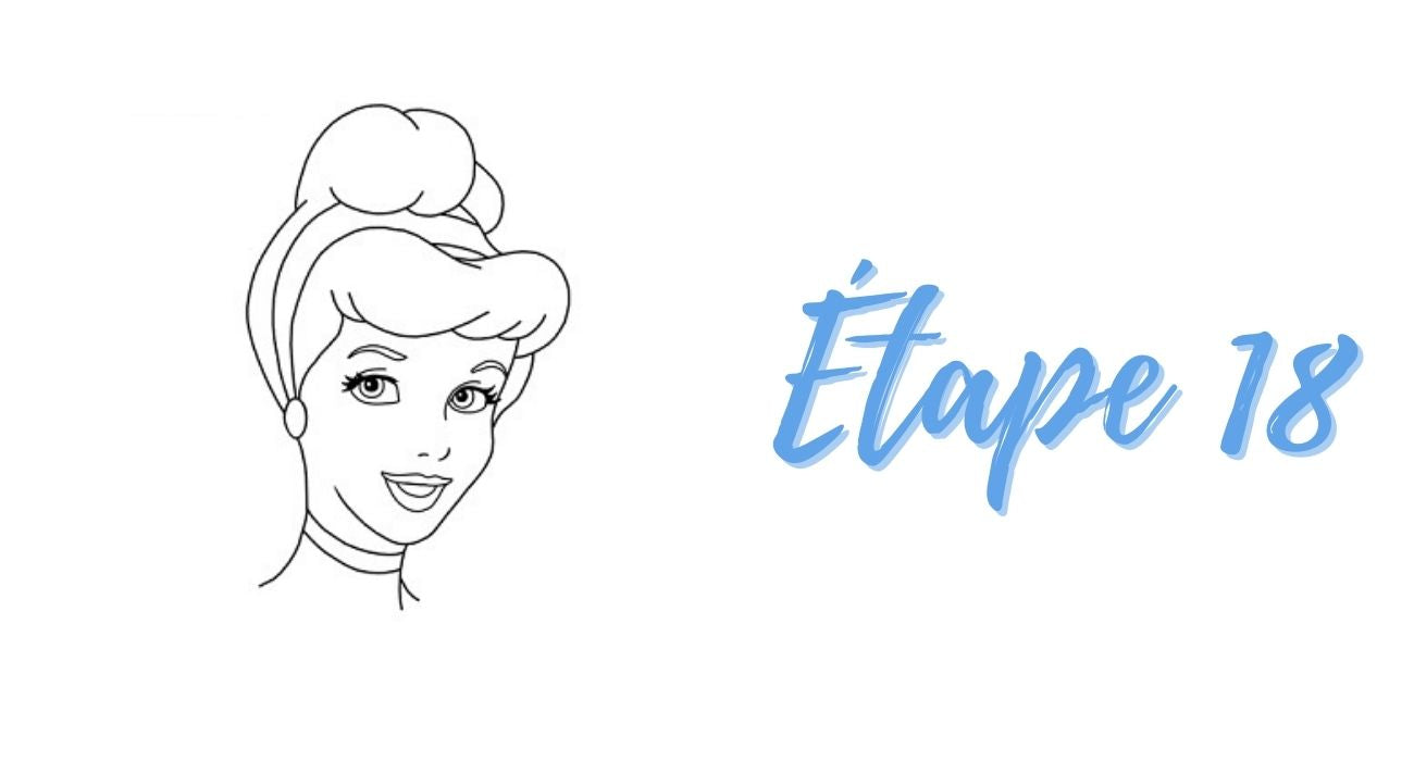 apprendre à dessin cendrillon etape par etape