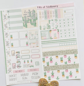 Prickly in Pink hobonichi weeks kit hand drawn planner stickers