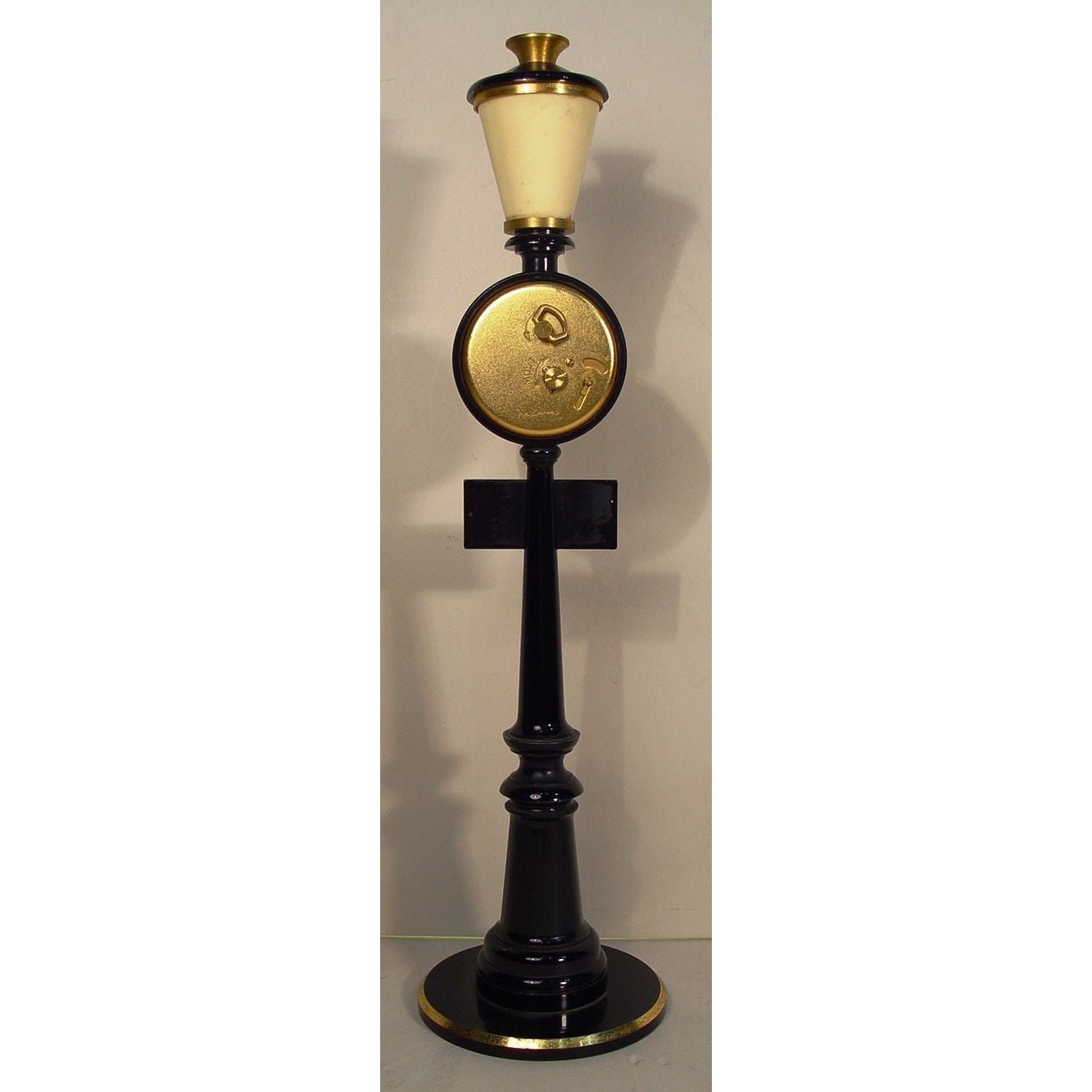 A 1960's Jaeger Le Coultre Gilt Brass Lamp Post Clock, 8-day movement ...