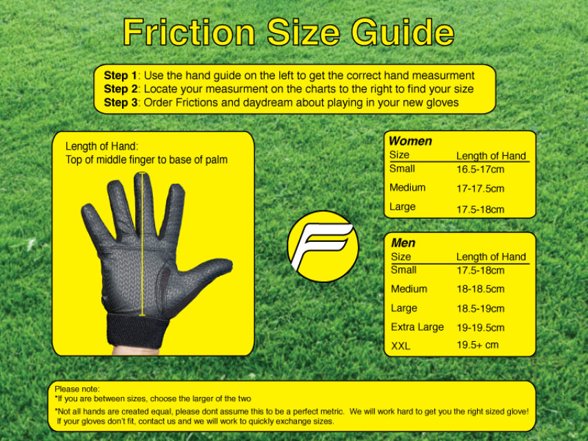 Friction Glove 3.0 Sizing Information