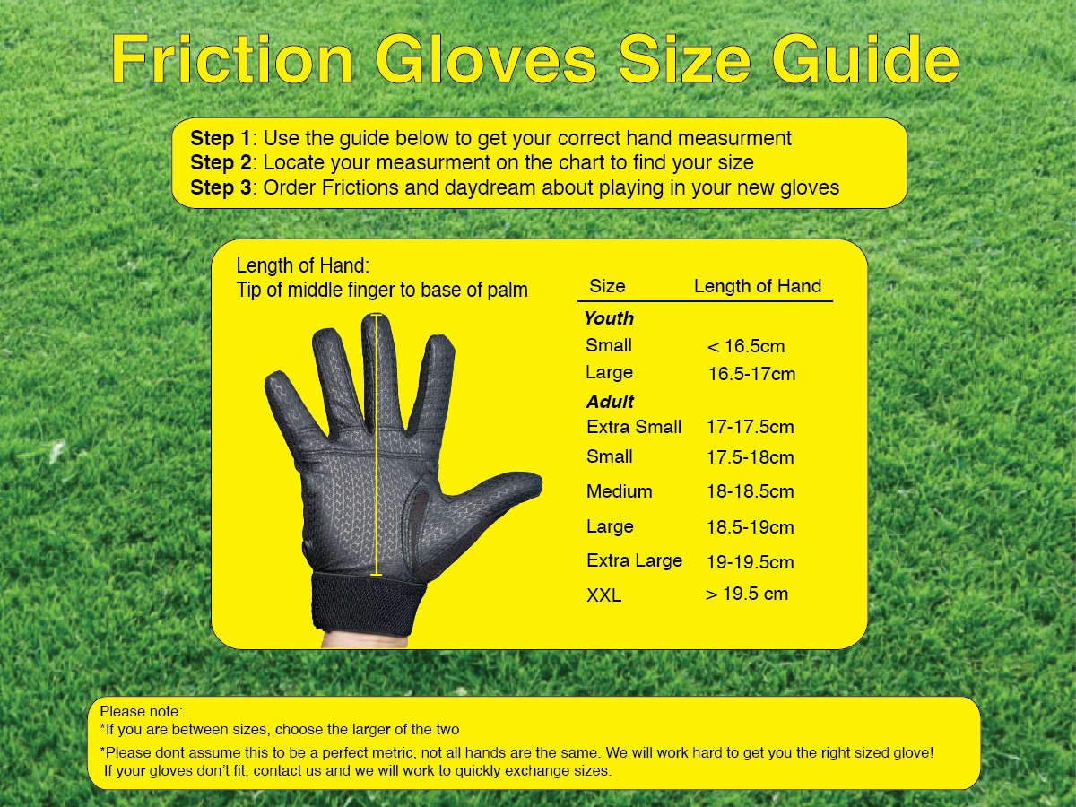 Friction Glove 3.0 Sizing Information