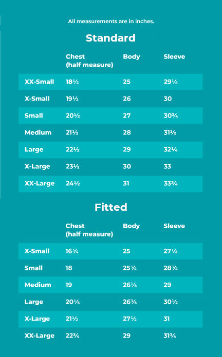Revolution Hoodie Sizing Information