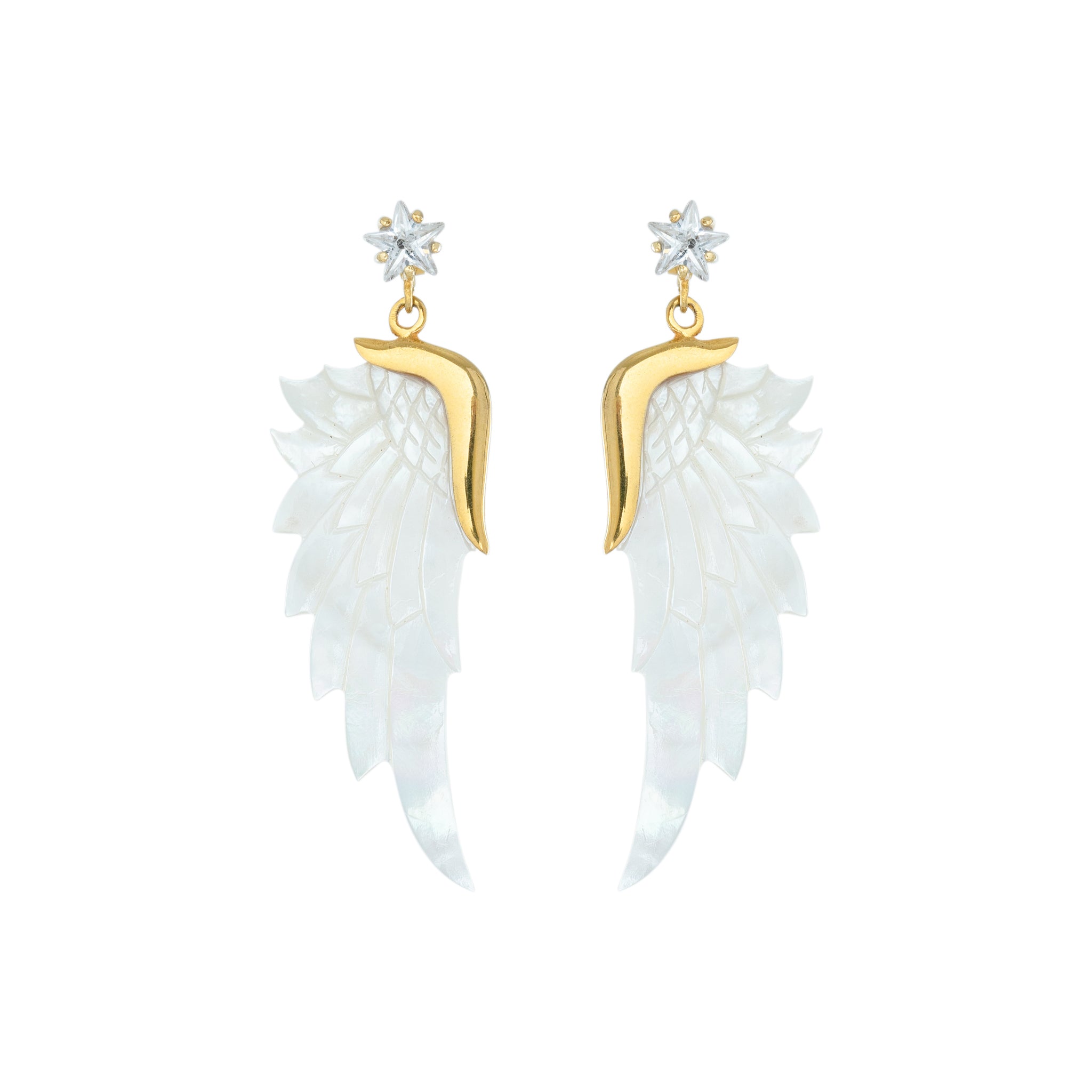 large angel wing earrings