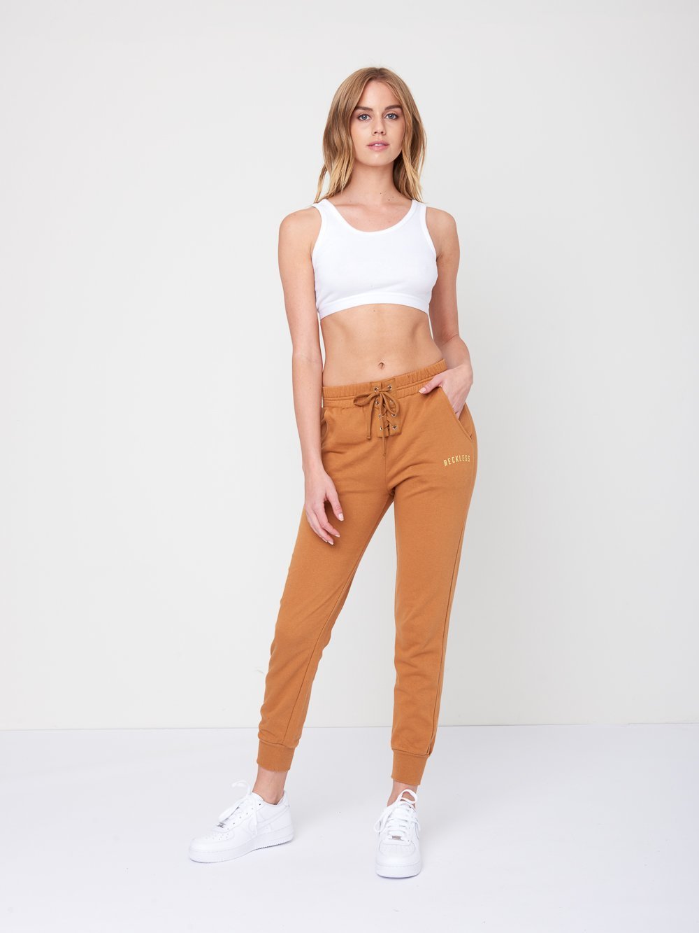 womens brown sweatpants