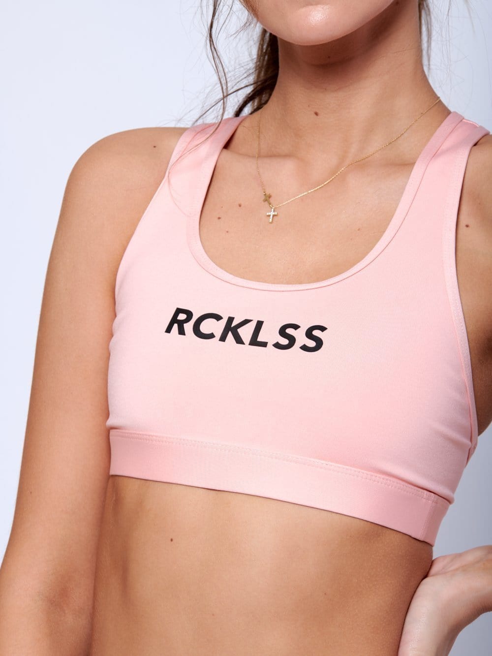 blush pink sports bra