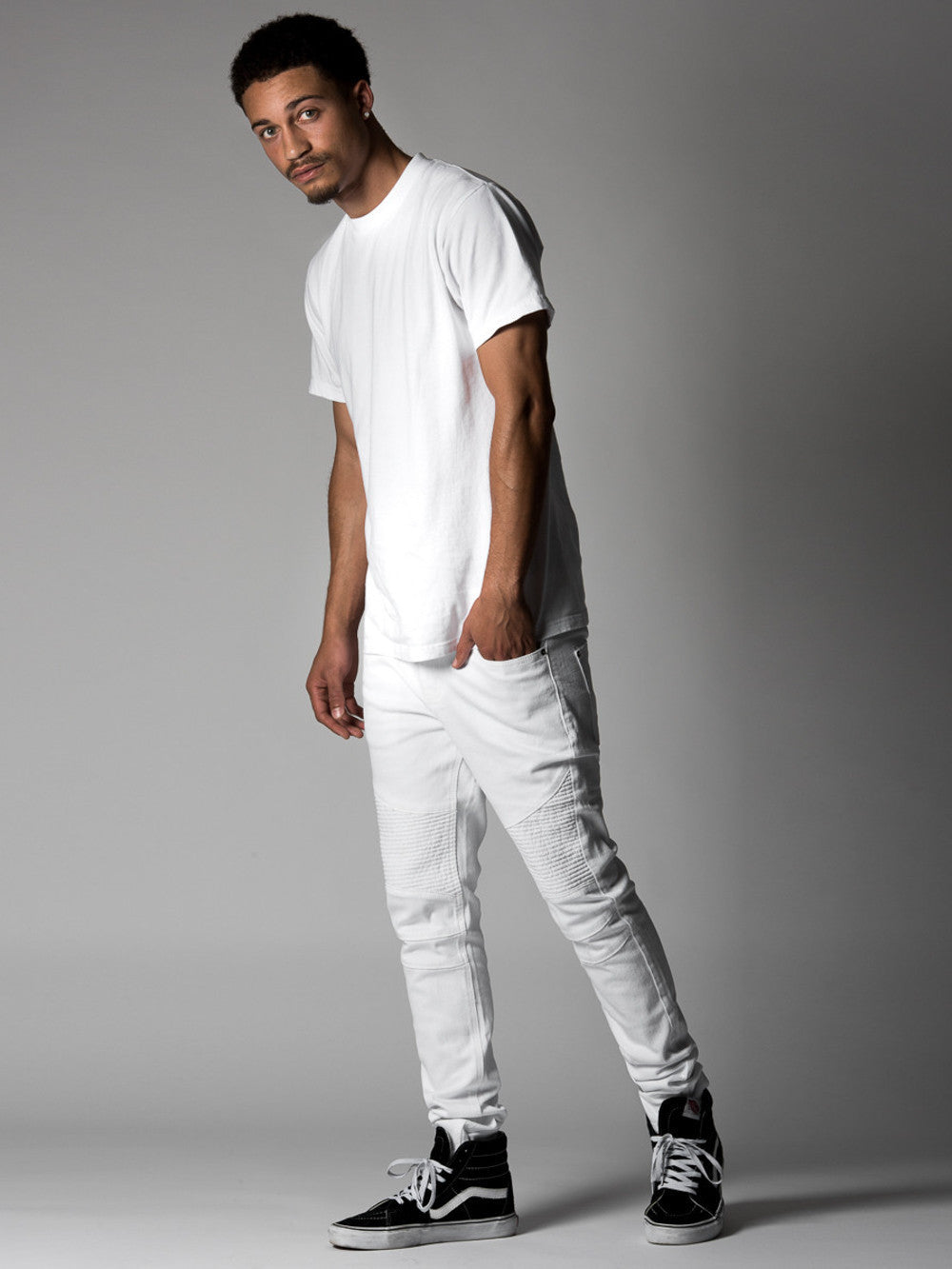 Carnaby Skinny Moto Jeans- White