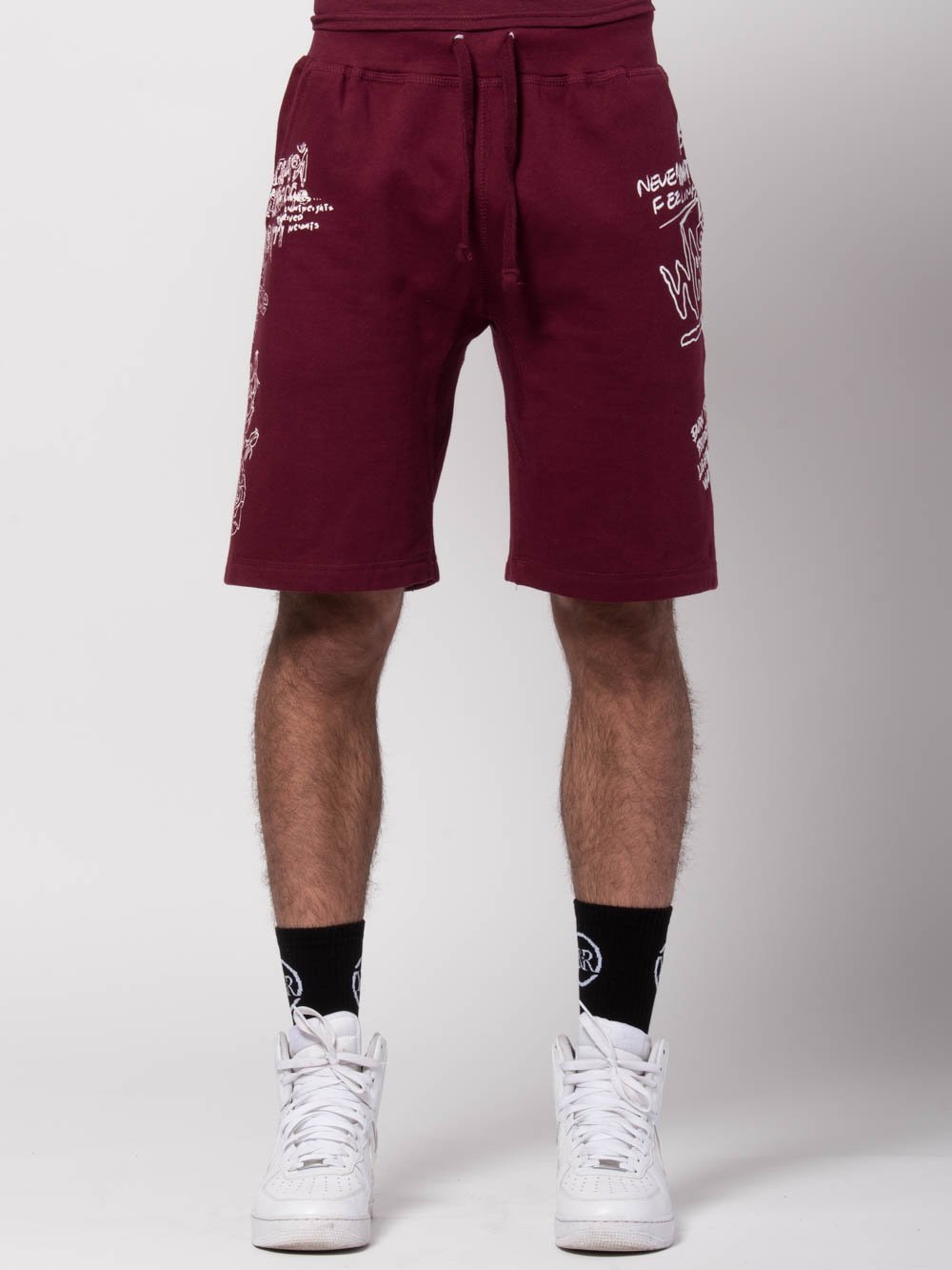 burgundy sweat shorts