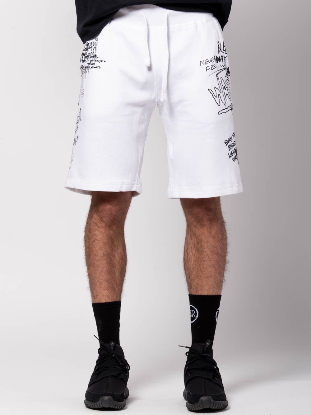 mens white sweat shorts