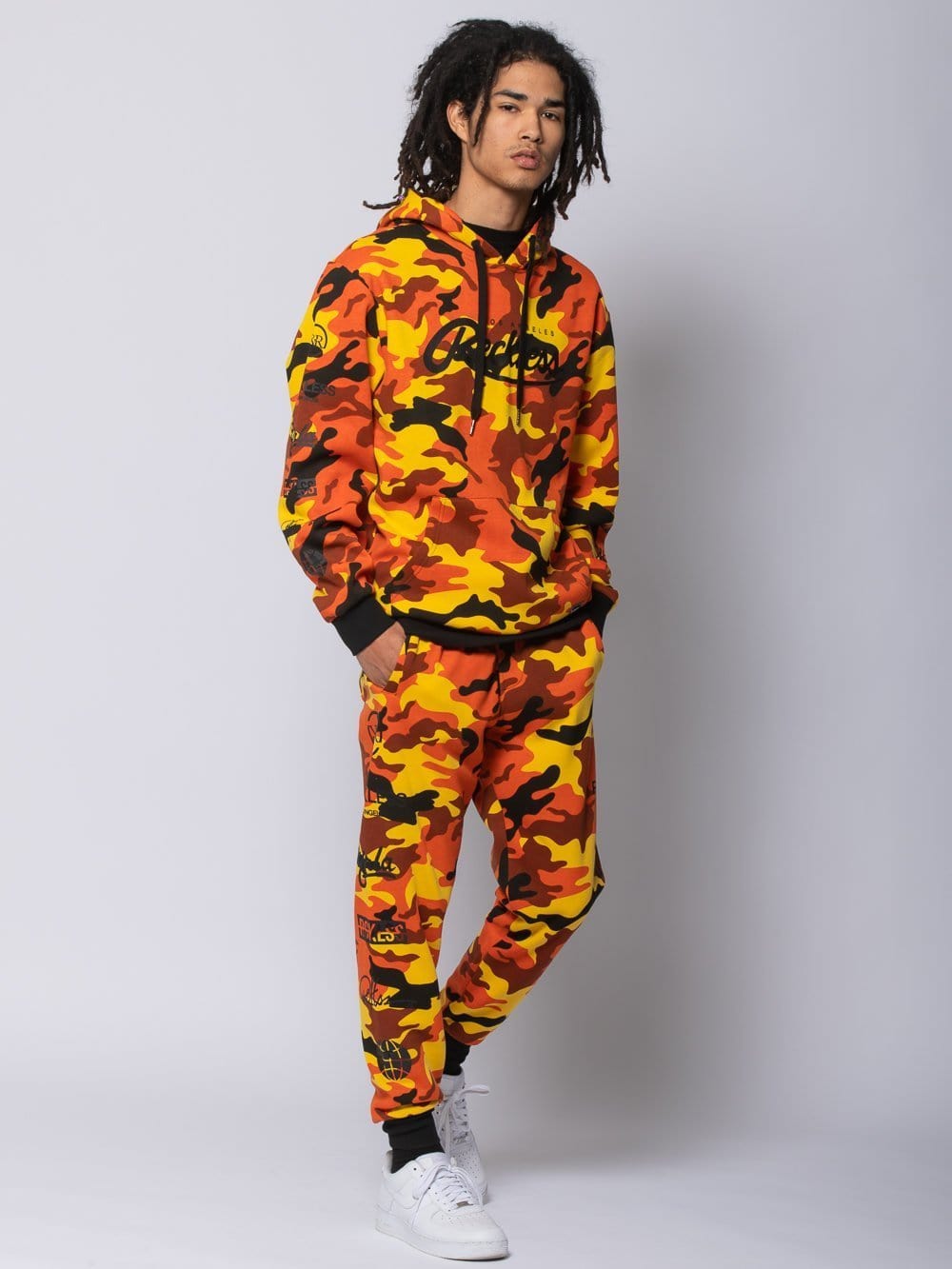 orange camo hoodie mens