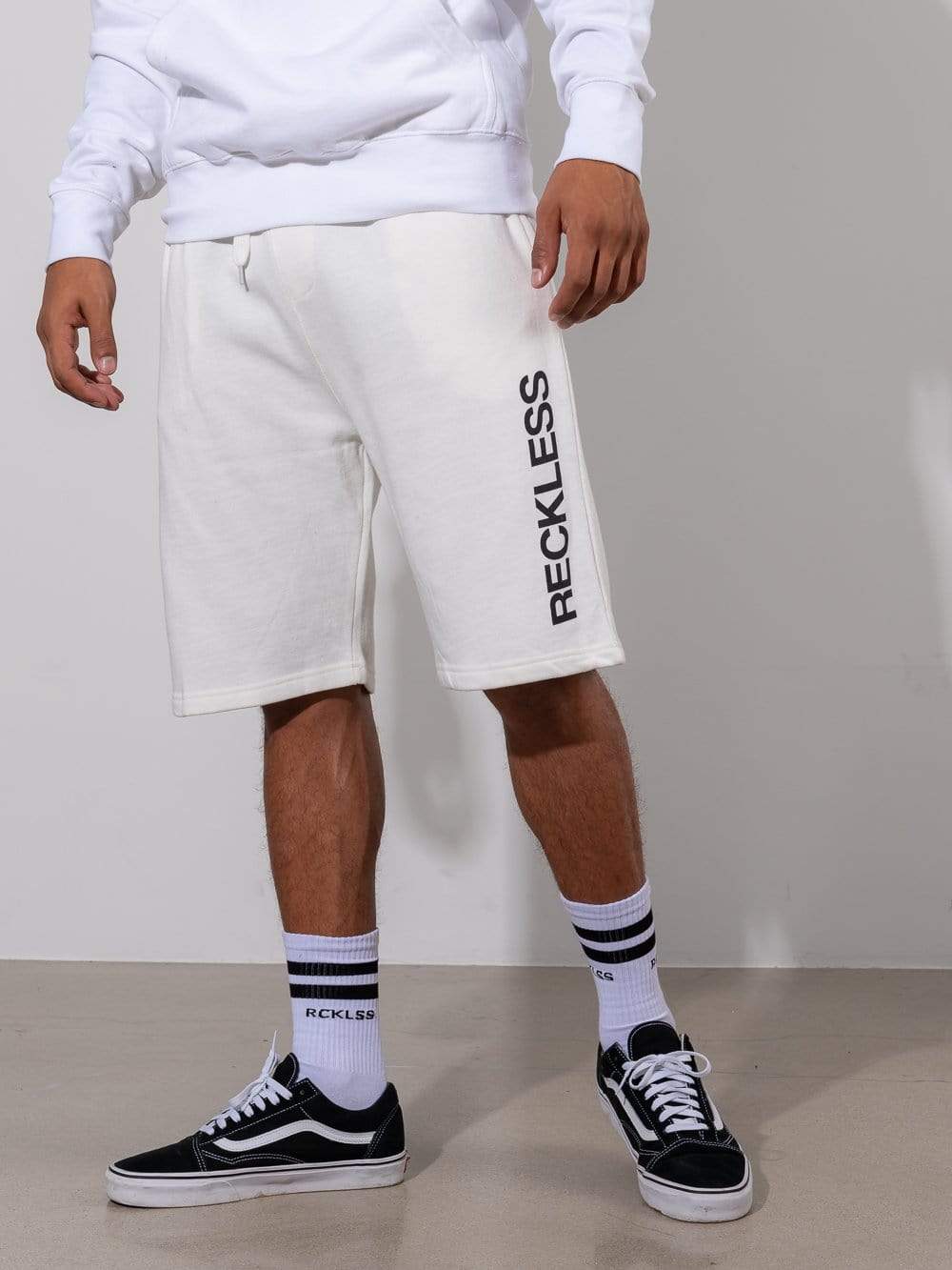 mens white sweat shorts