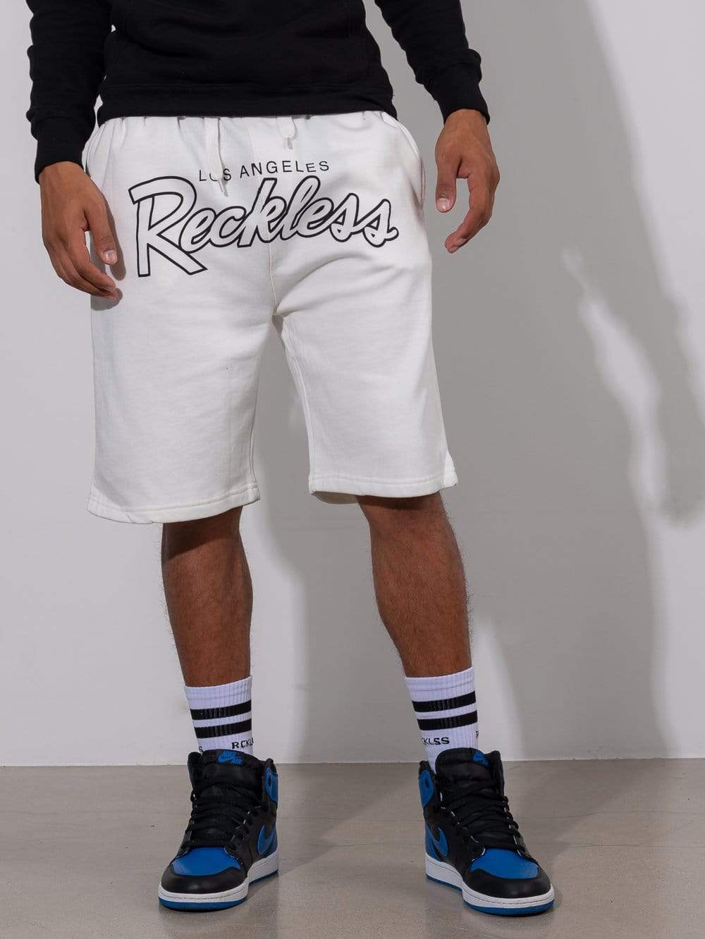 mens white sweat shorts