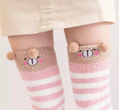 Fuzzy Bear Thigh High Socks, DDLGVerse