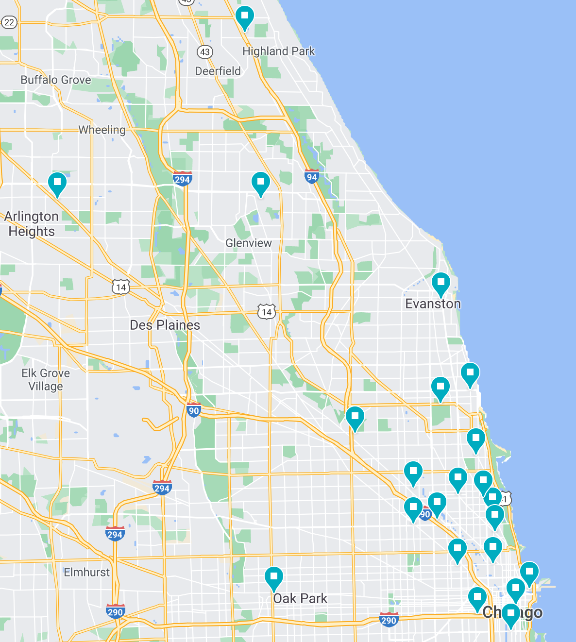Map of Greater Chicago Area