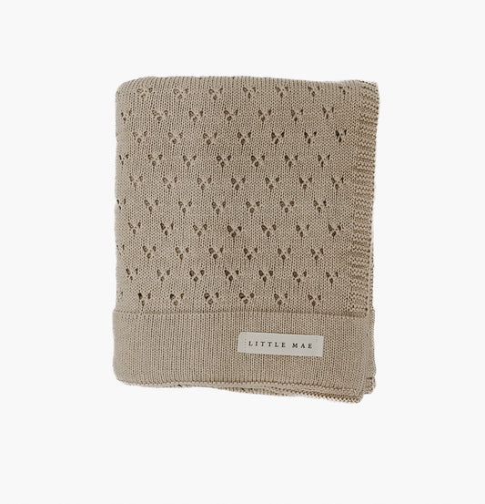 Wholesale Vanilla Pointelle Knit Blanket – Little Mae & Co