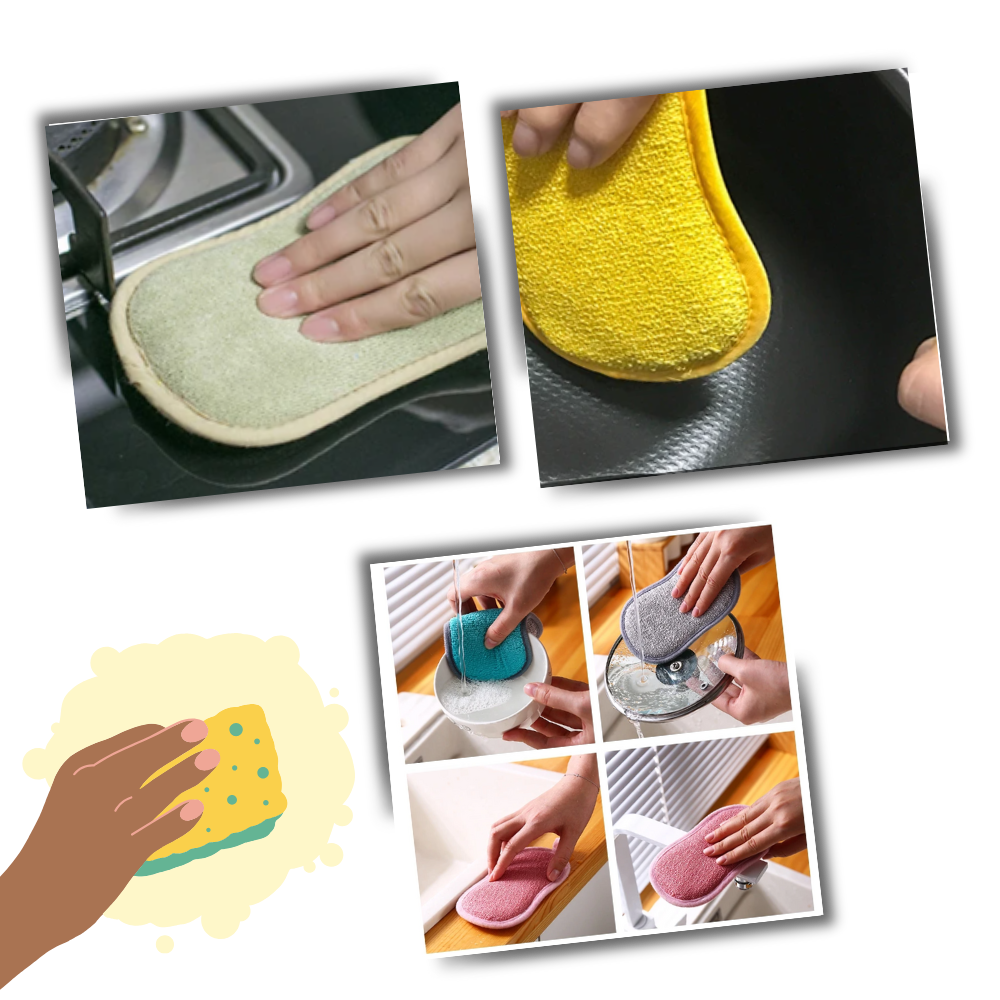 Éponge à vaisselle durable et réutilisable

 - Une éponge pour toutes les surfaces

 - Ozerty