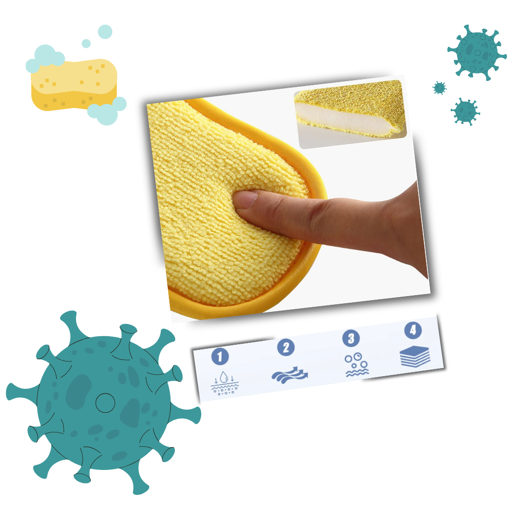 Durable Reusable Dish Sponge  - Elevating Hygiene in Every Clean - Ozerty