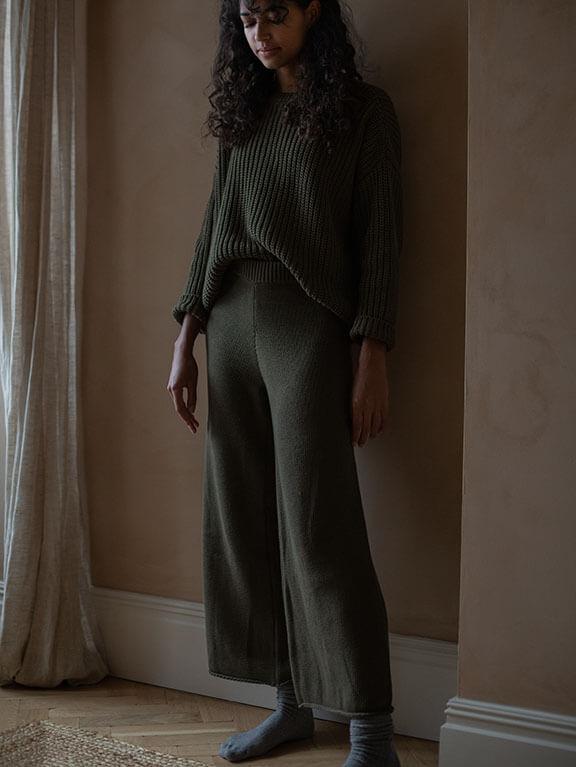 Outlet | The Wide Leg Knit Trouser - Women's - The Simple Folk UK product image