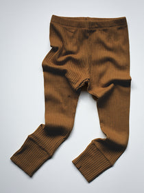 Minimalisma Leggings - Rib - Silk/Cotton - Bieber - Bronze Stripes