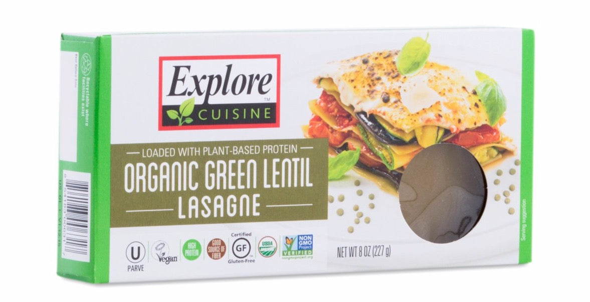 Explore Cuisine ORGANIC GREEN LENTIL LASAGNE (1 pack- 227 g) – SanaMarket