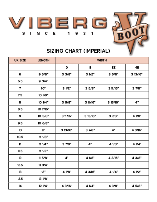 boots size chart