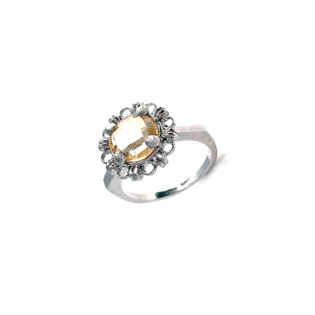 8mm Filary Ring in Silver with Citrine