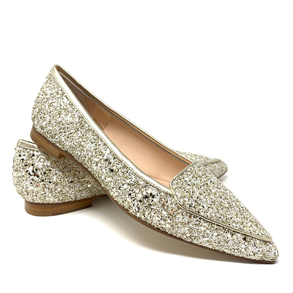 pointed glitter flats