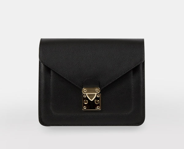 Golden Chain Square Leather Bag-holiholic.com