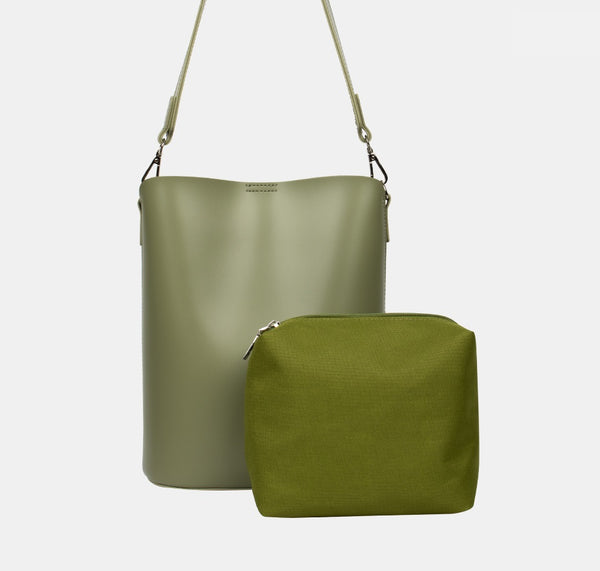 Minimalist Bucket Bag with Pouch-holiholic.com