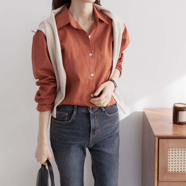 Basic Daily Cotton Shirts-holiholic.com