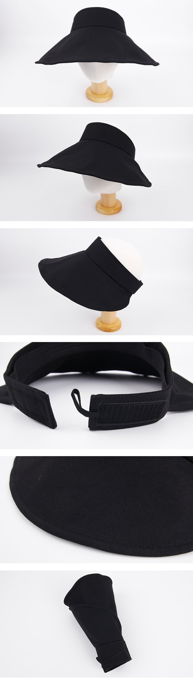 Wide Linen Foldable Sun Cap-holiholic.com