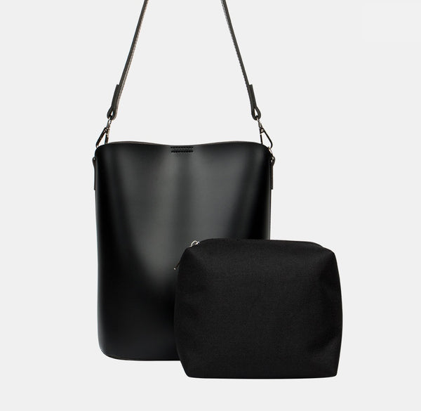 Minimalist Bucket Bag with Pouch-holiholic.com