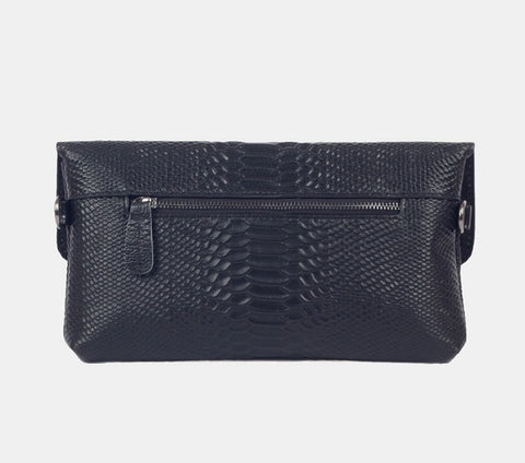 Croc Midnight Leather Clutch-holiholic.com