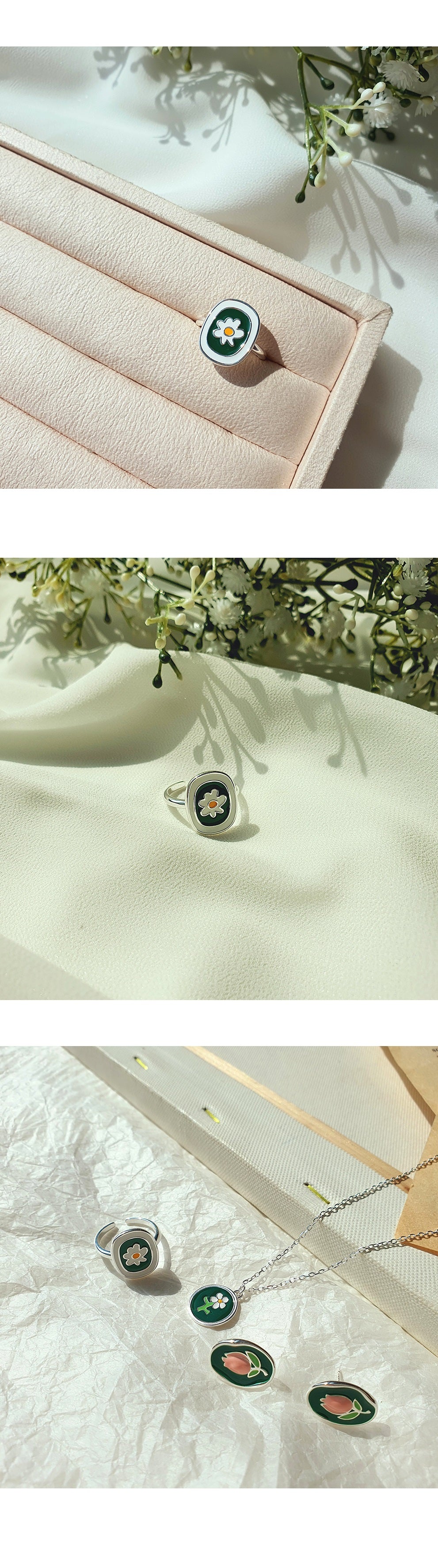 [92.5 Silver] Flower Point Open Ring-Holiholic