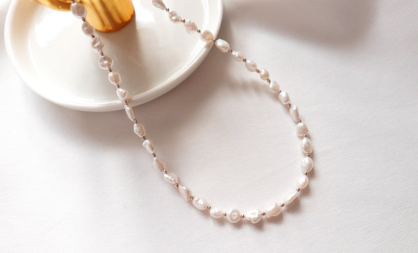 [92.5 Silver] Fresh Water Pearl Necklace