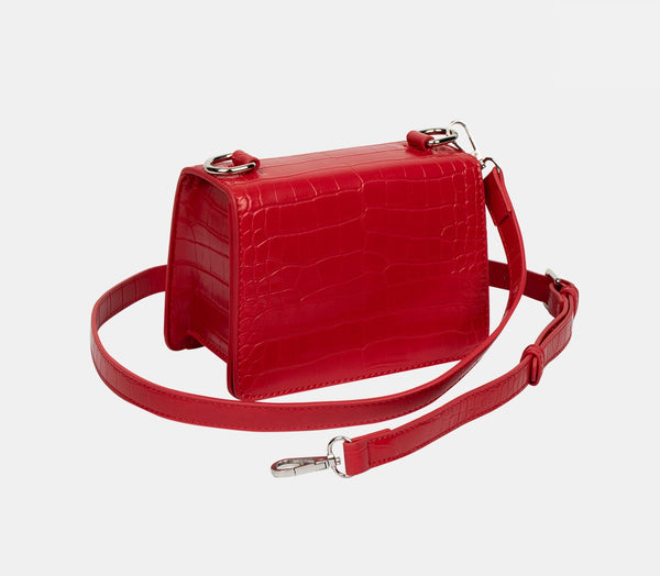 Croc-effect Structured Cross Bag-holiholic.com