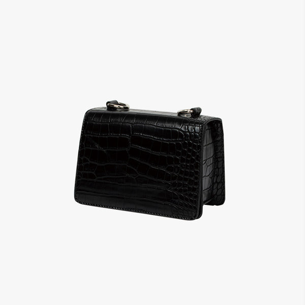 Croc-effect Structured Cross Bag-holiholic.com