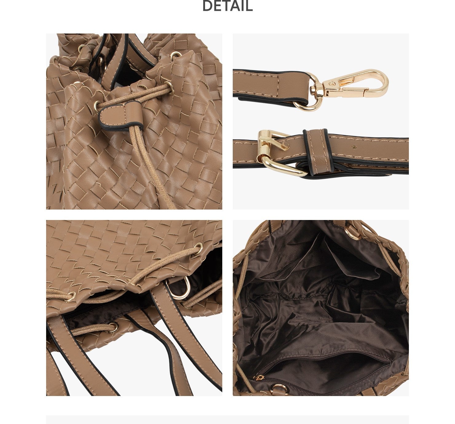 Double Handle Woven Bucket Bag-holiholic.com