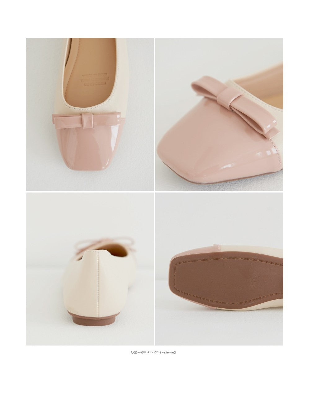 Enamel Square Toe Flats-Holiholic