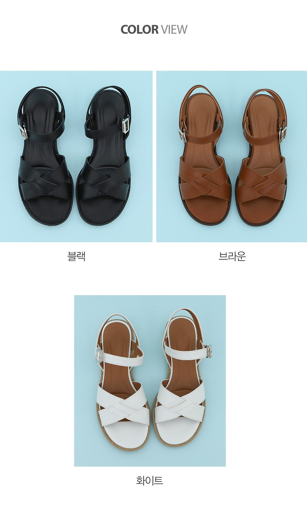 [Handmade] Kaylee Cross Strap Flat Sandals-Holiholic