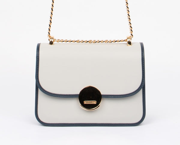 Khinel Gold Strap Leather Bag-HOLIHOLIC.COM