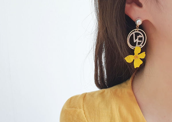 LOVE flower drop earring-holiholic.com